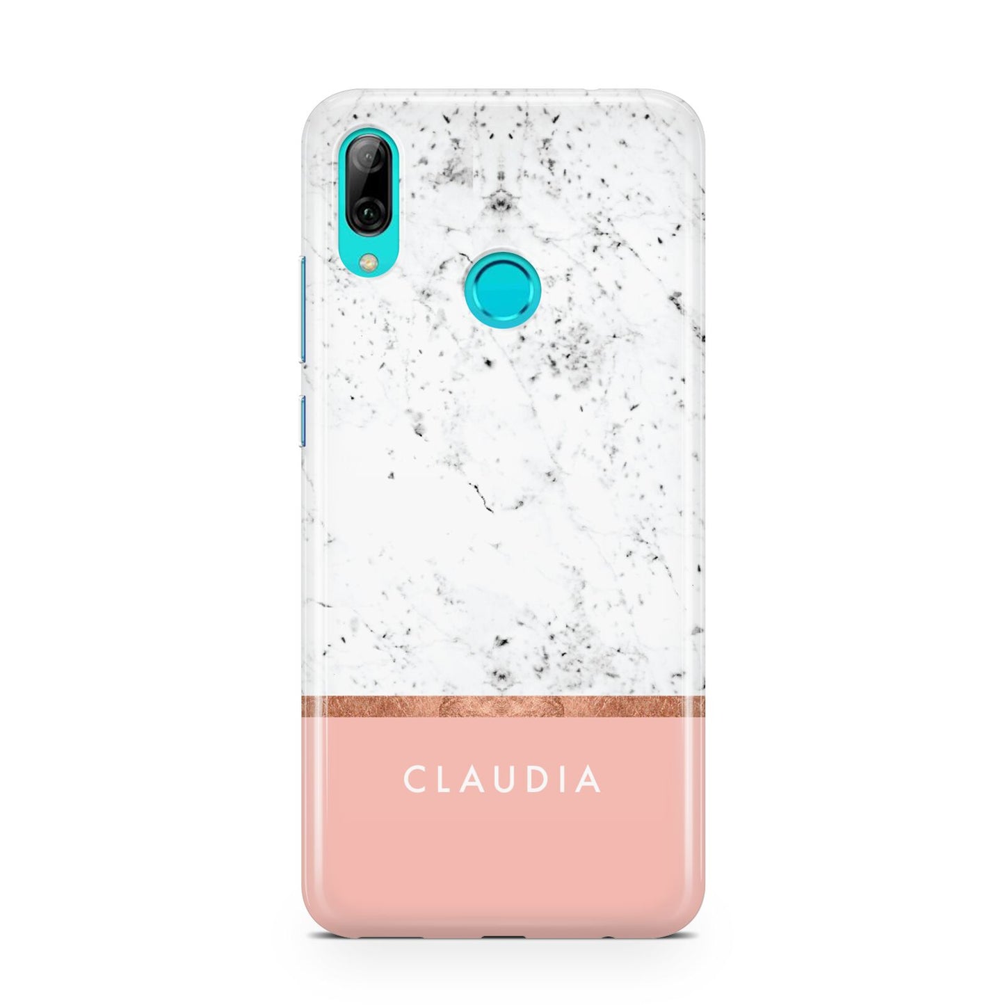 Personalised Marble With Name Initials Pink Huawei P Smart 2019 Case