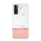 Personalised Marble With Name Initials Pink Huawei P Smart 2021