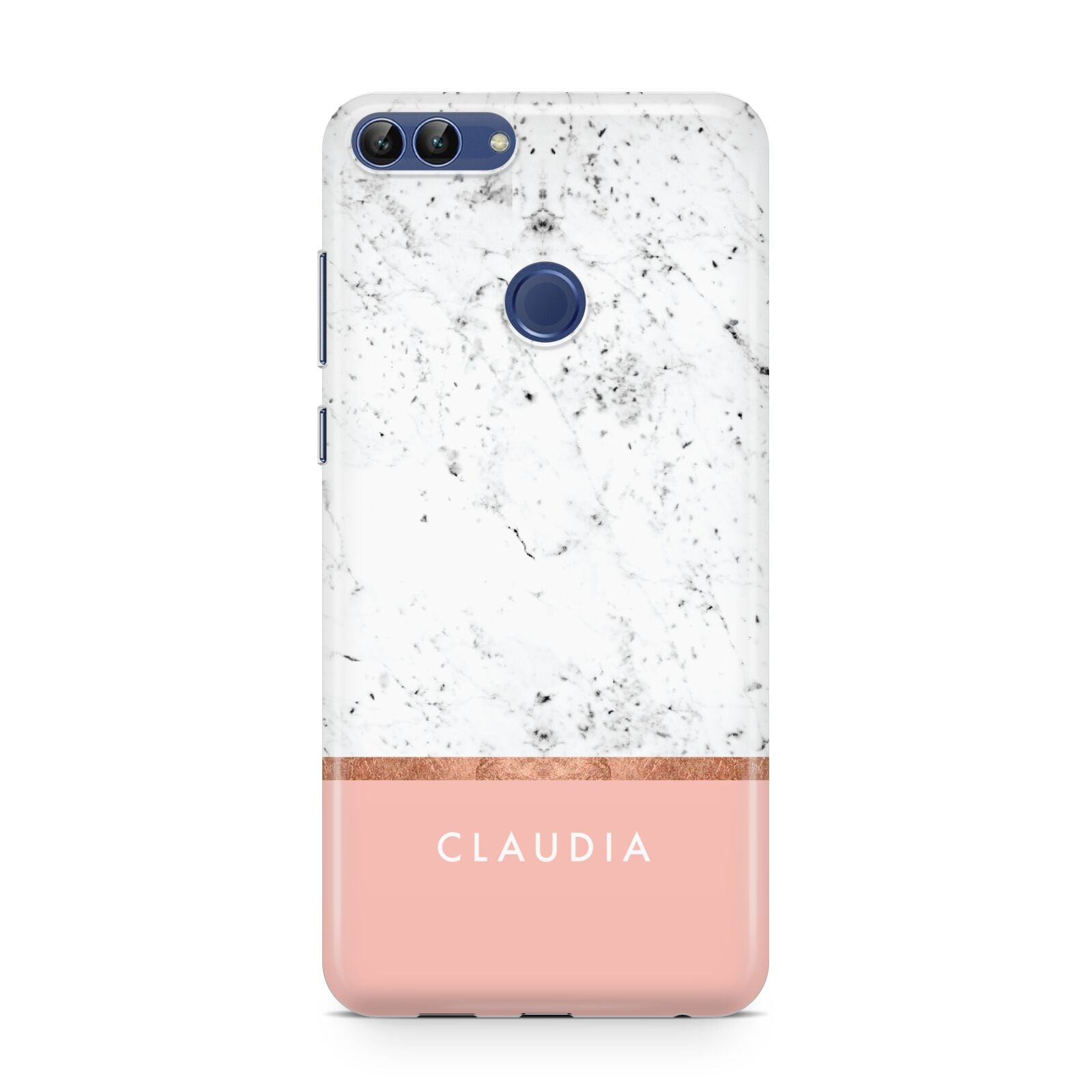 Personalised Marble With Name Initials Pink Huawei P Smart Case