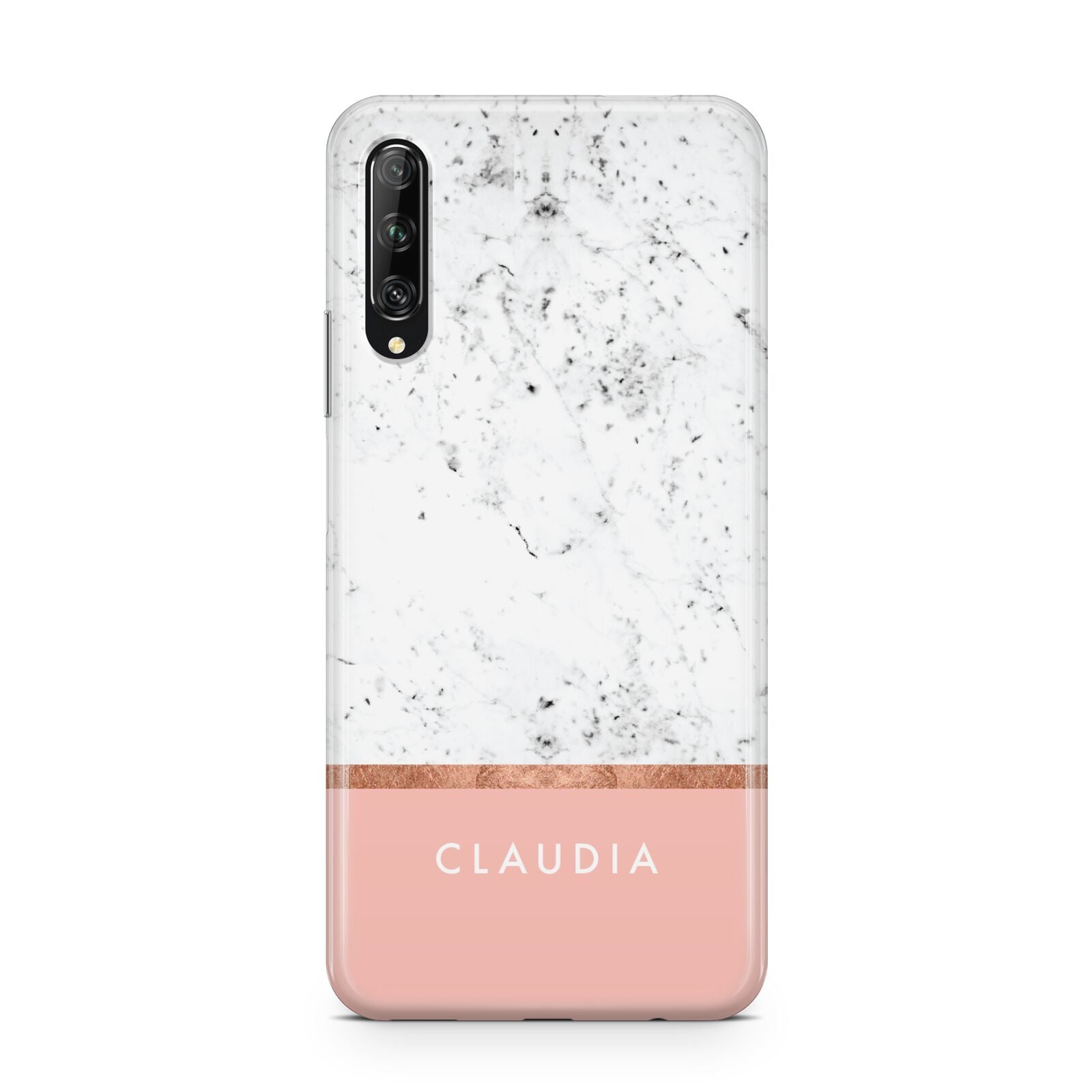 Personalised Marble With Name Initials Pink Huawei P Smart Pro 2019