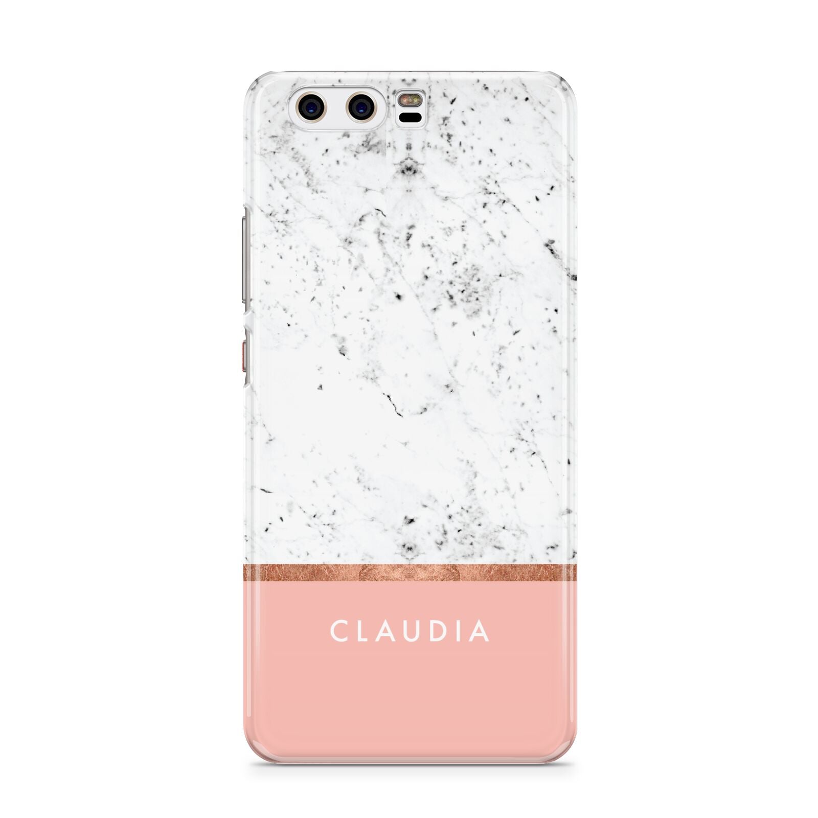 Personalised Marble With Name Initials Pink Huawei P10 Phone Case