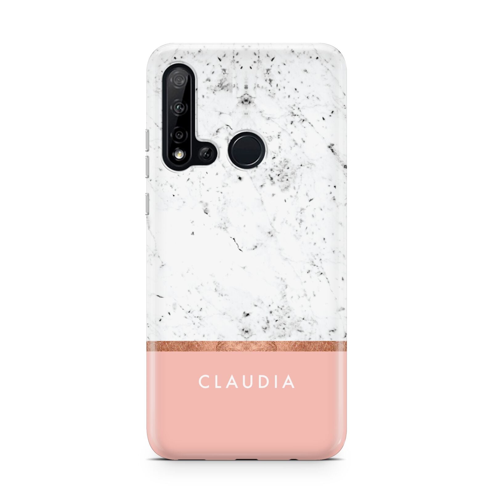 Personalised Marble With Name Initials Pink Huawei P20 Lite 5G Phone Case
