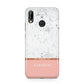 Personalised Marble With Name Initials Pink Huawei P20 Lite Phone Case