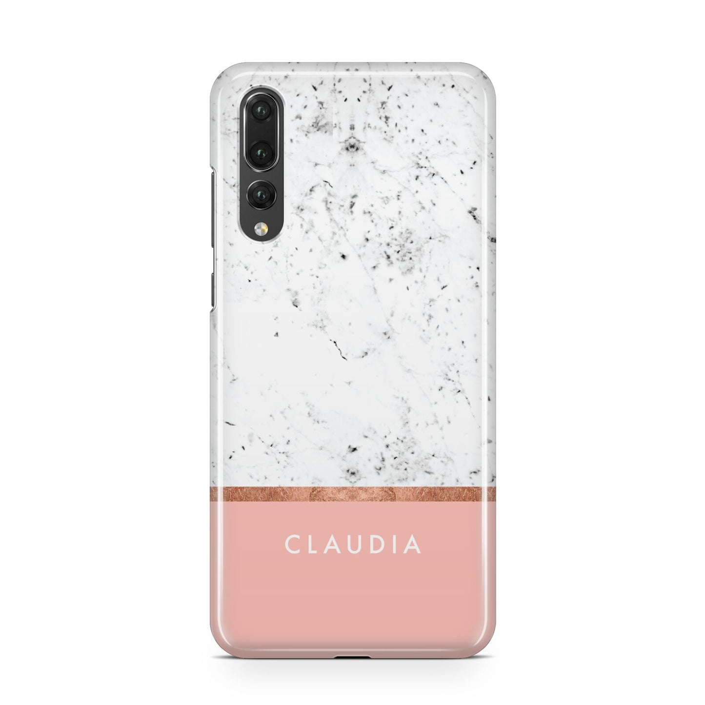 Personalised Marble With Name Initials Pink Huawei P20 Pro Phone Case