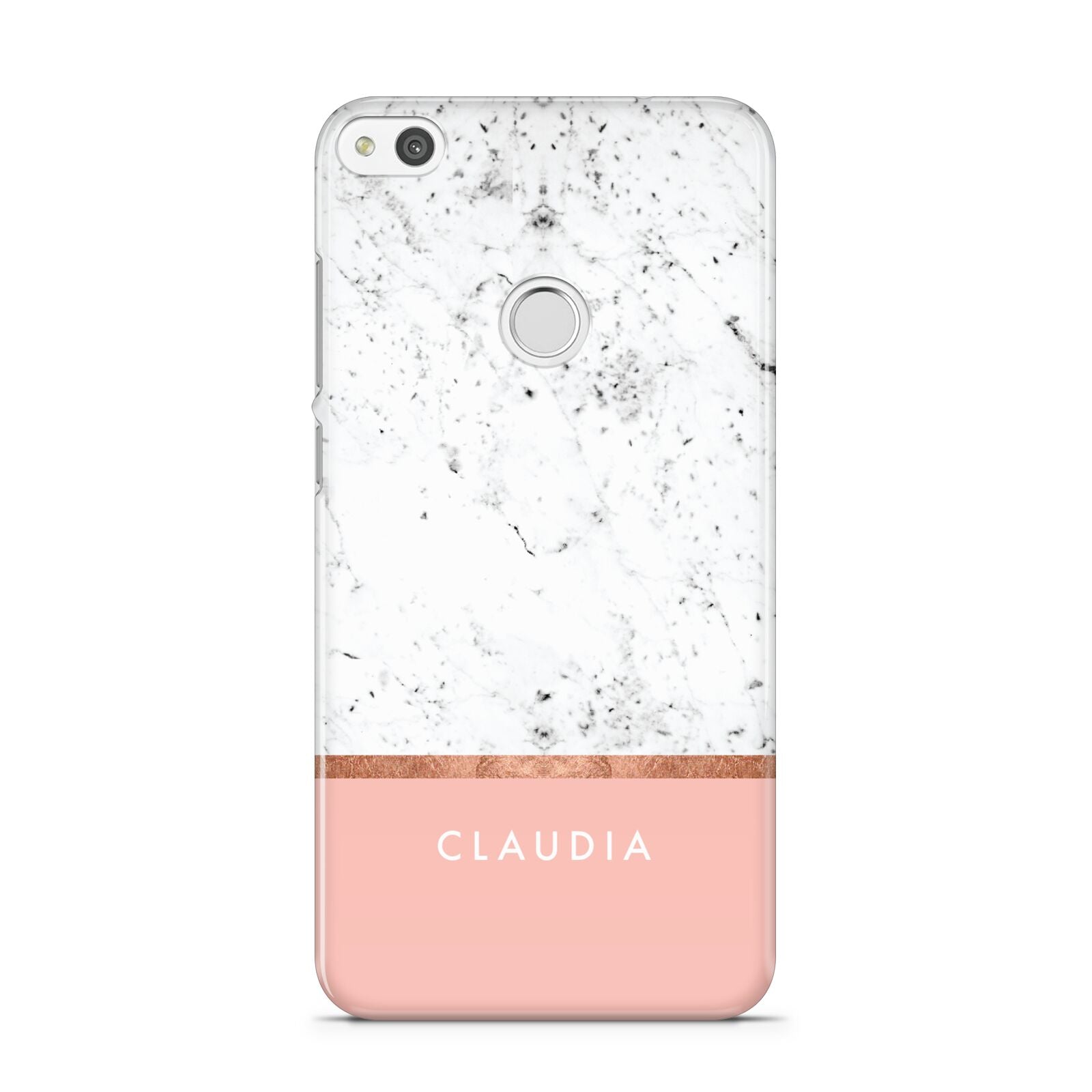 Personalised Marble With Name Initials Pink Huawei P8 Lite Case