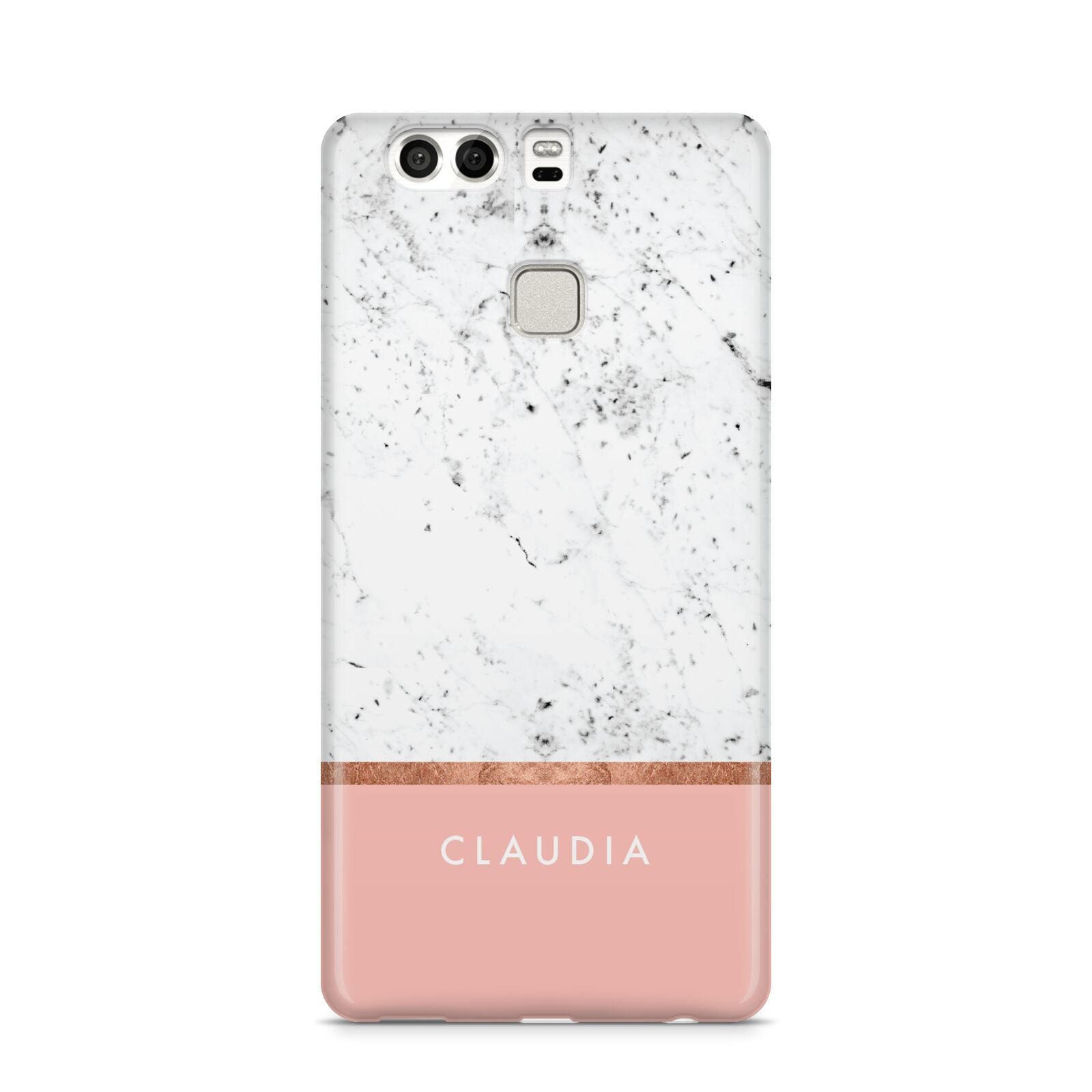 Personalised Marble With Name Initials Pink Huawei P9 Case
