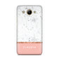 Personalised Marble With Name Initials Pink Huawei Y3 2017