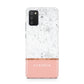 Personalised Marble With Name Initials Pink Samsung A02s Case