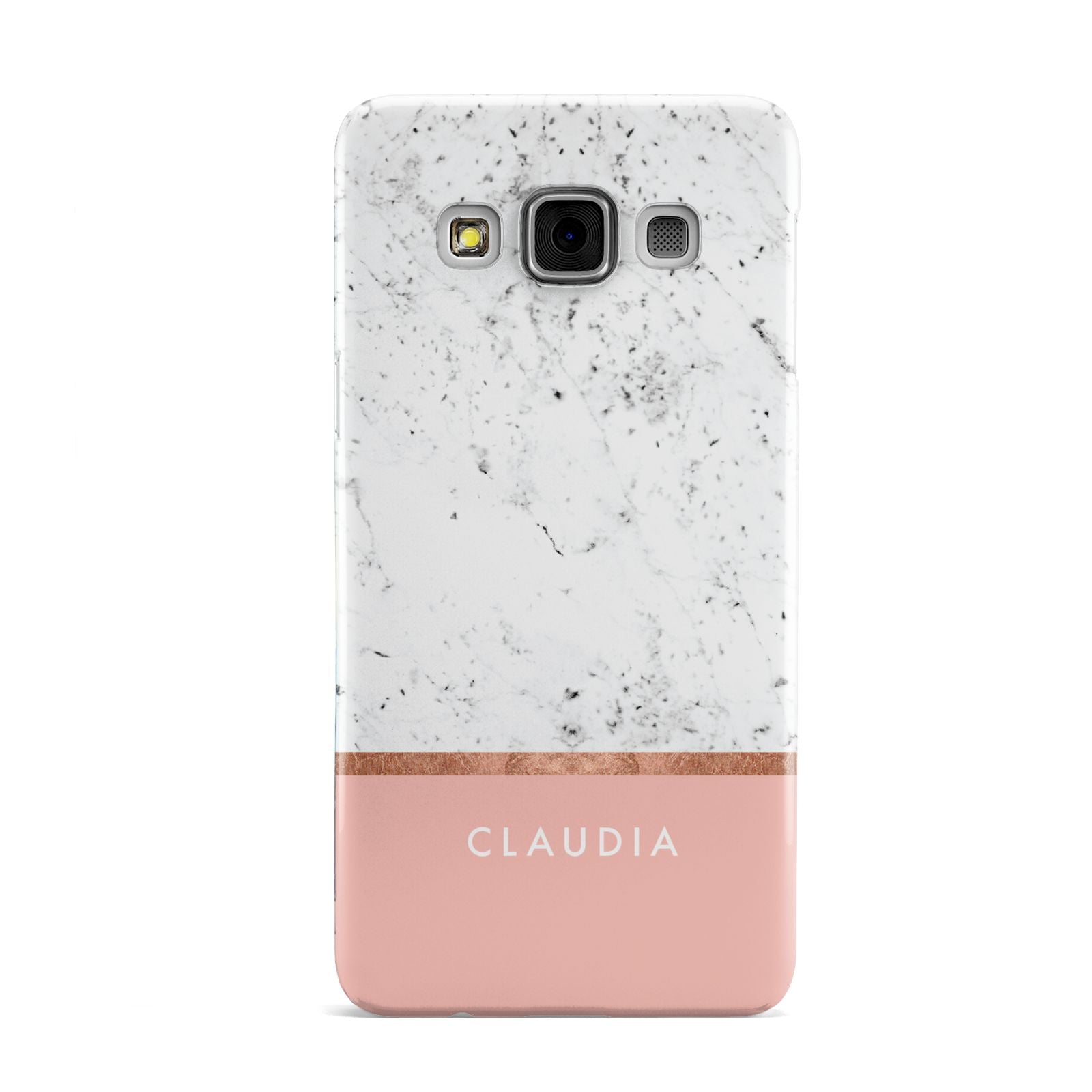 Personalised Marble With Name Initials Pink Samsung Galaxy A3 Case