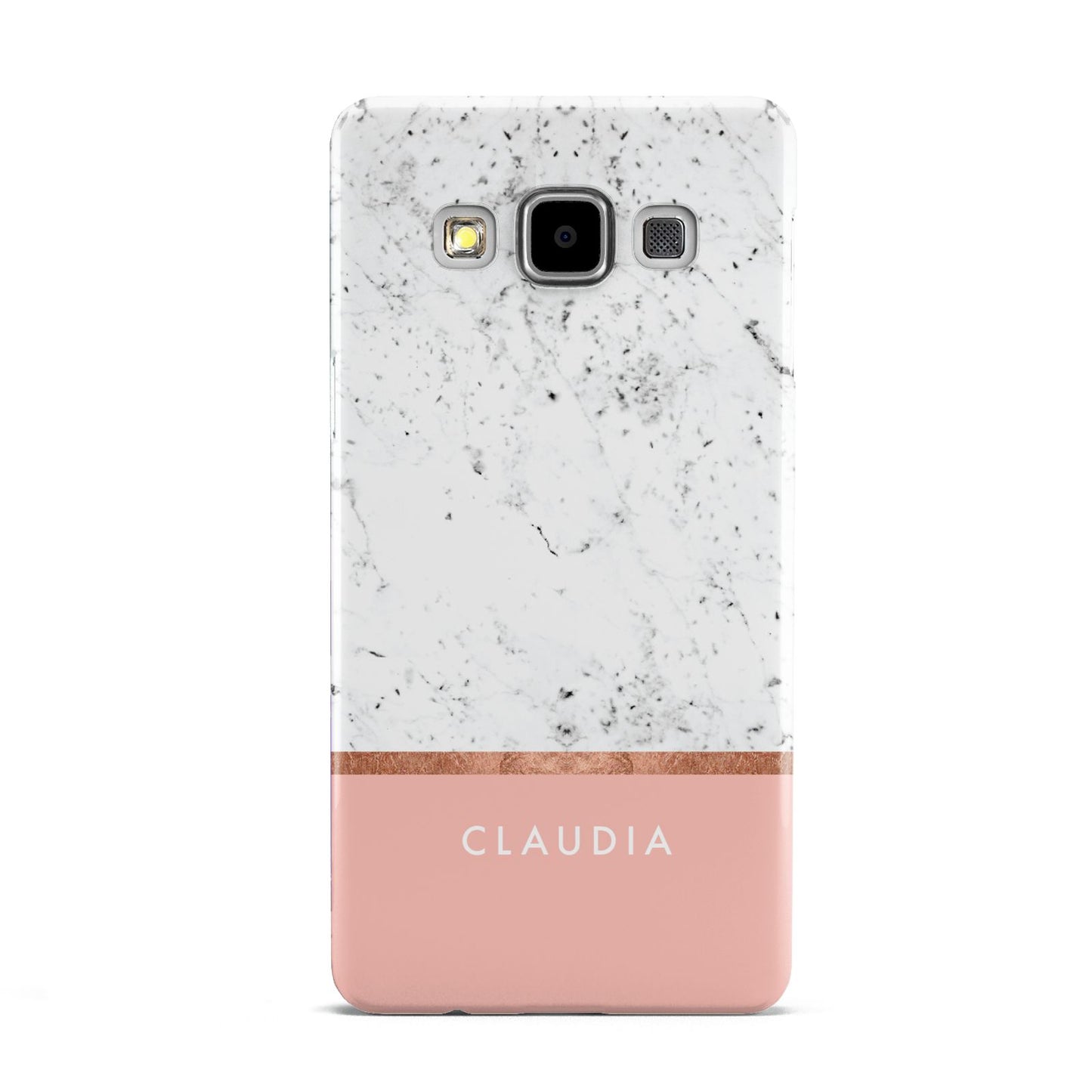 Personalised Marble With Name Initials Pink Samsung Galaxy A5 Case