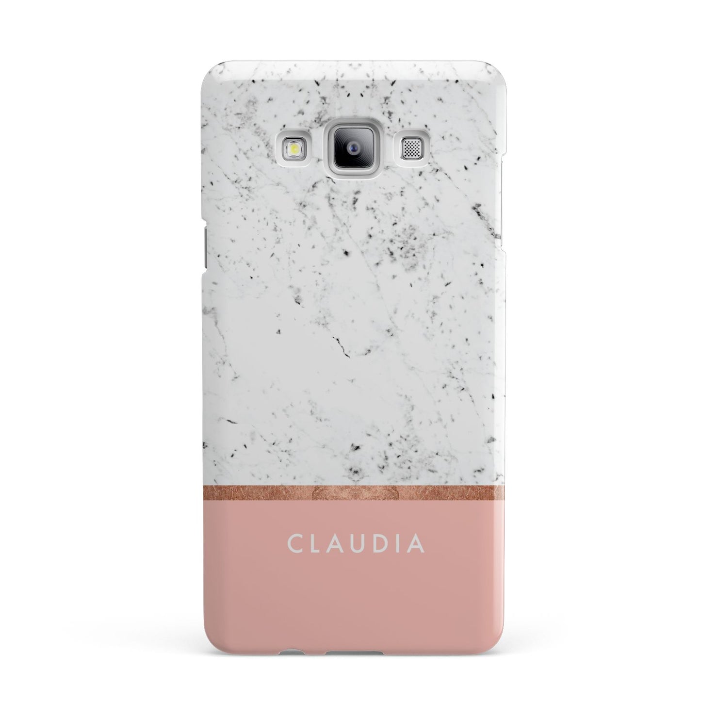 Personalised Marble With Name Initials Pink Samsung Galaxy A7 2015 Case
