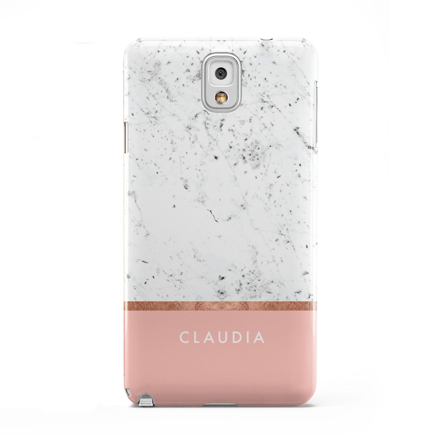 Personalised Marble With Name Initials Pink Samsung Galaxy Note 3 Case