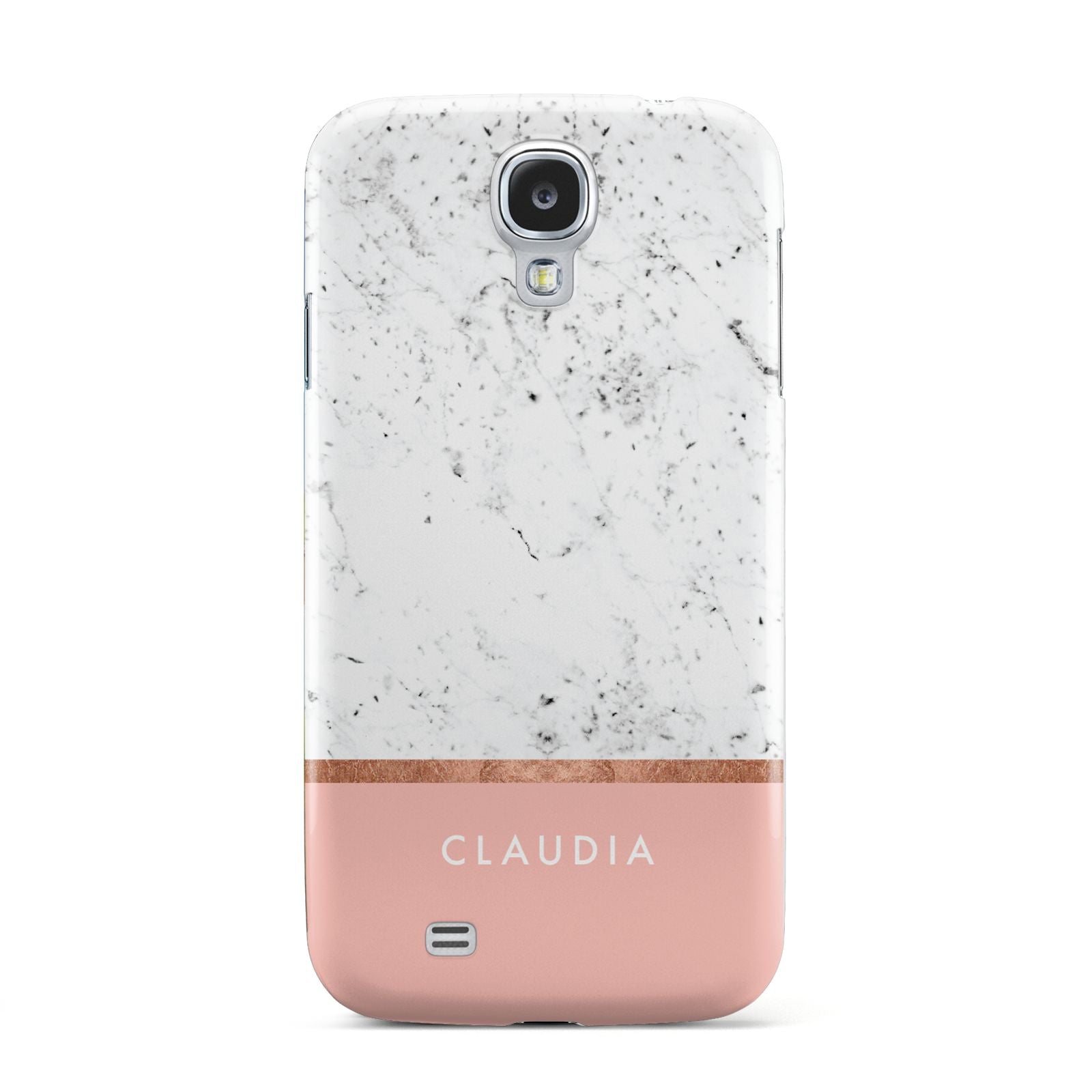 Personalised Marble With Name Initials Pink Samsung Galaxy S4 Case