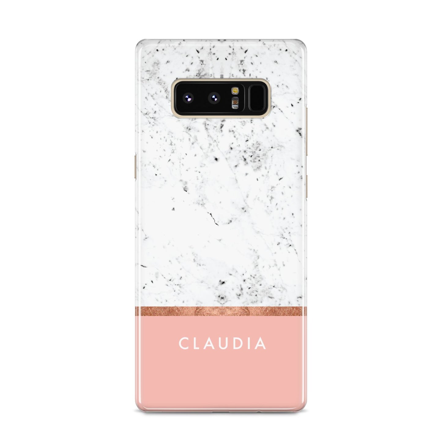 Personalised Marble With Name Initials Pink Samsung Galaxy S8 Case