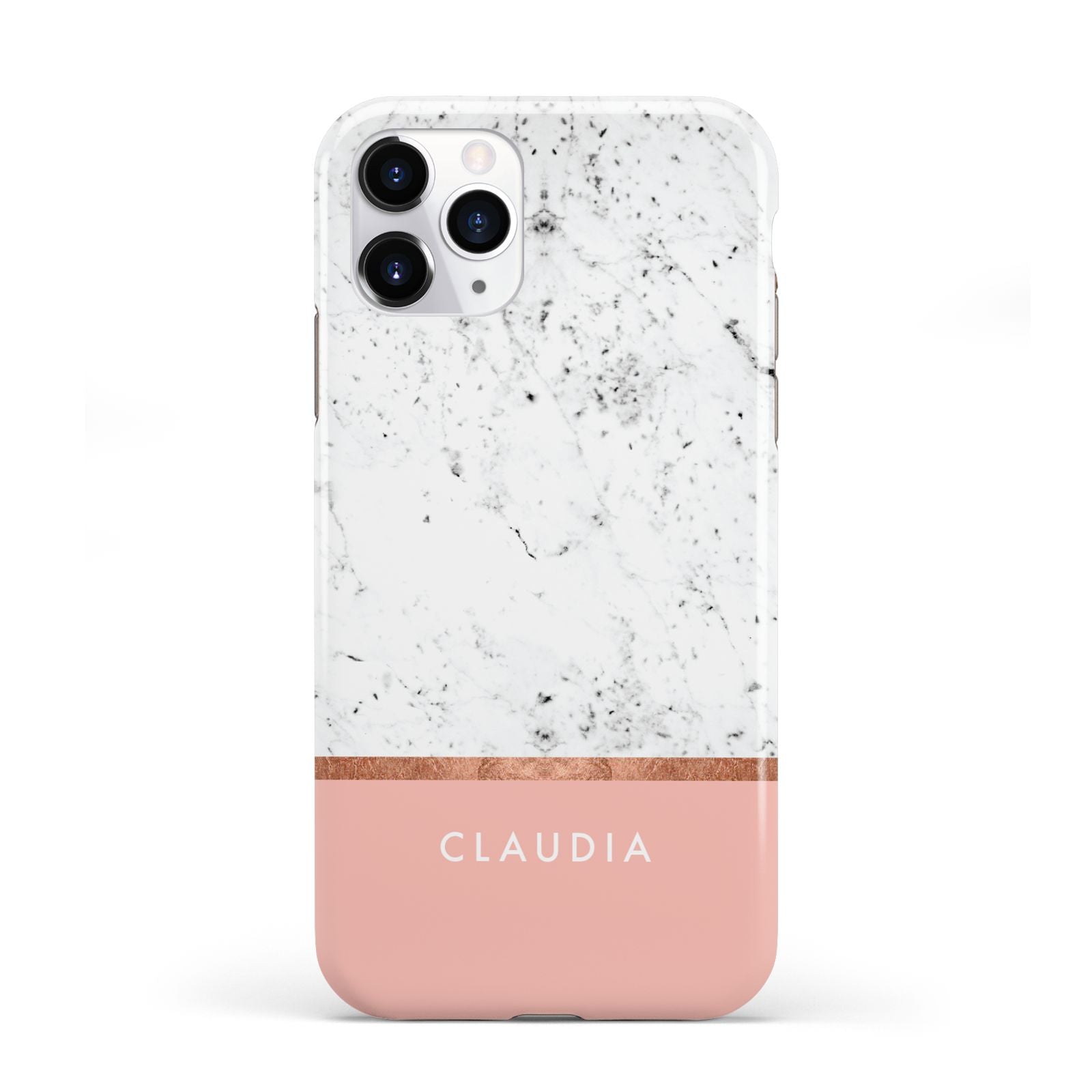 Personalised Marble With Name Initials Pink iPhone 11 Pro 3D Tough Case