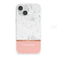 Personalised Marble With Name Initials Pink iPhone 13 Mini Clear Bumper Case