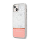 Personalised Marble With Name Initials Pink iPhone 14 Plus Glitter Tough Case Starlight Angled Image