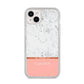 Personalised Marble With Name Initials Pink iPhone 14 Plus Glitter Tough Case Starlight