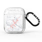 Personalised Marble with Pink Glitter Text AirPods Glitter Case