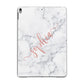 Personalised Marble with Pink Glitter Text Apple iPad Grey Case