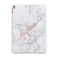 Personalised Marble with Pink Glitter Text Apple iPad Rose Gold Case