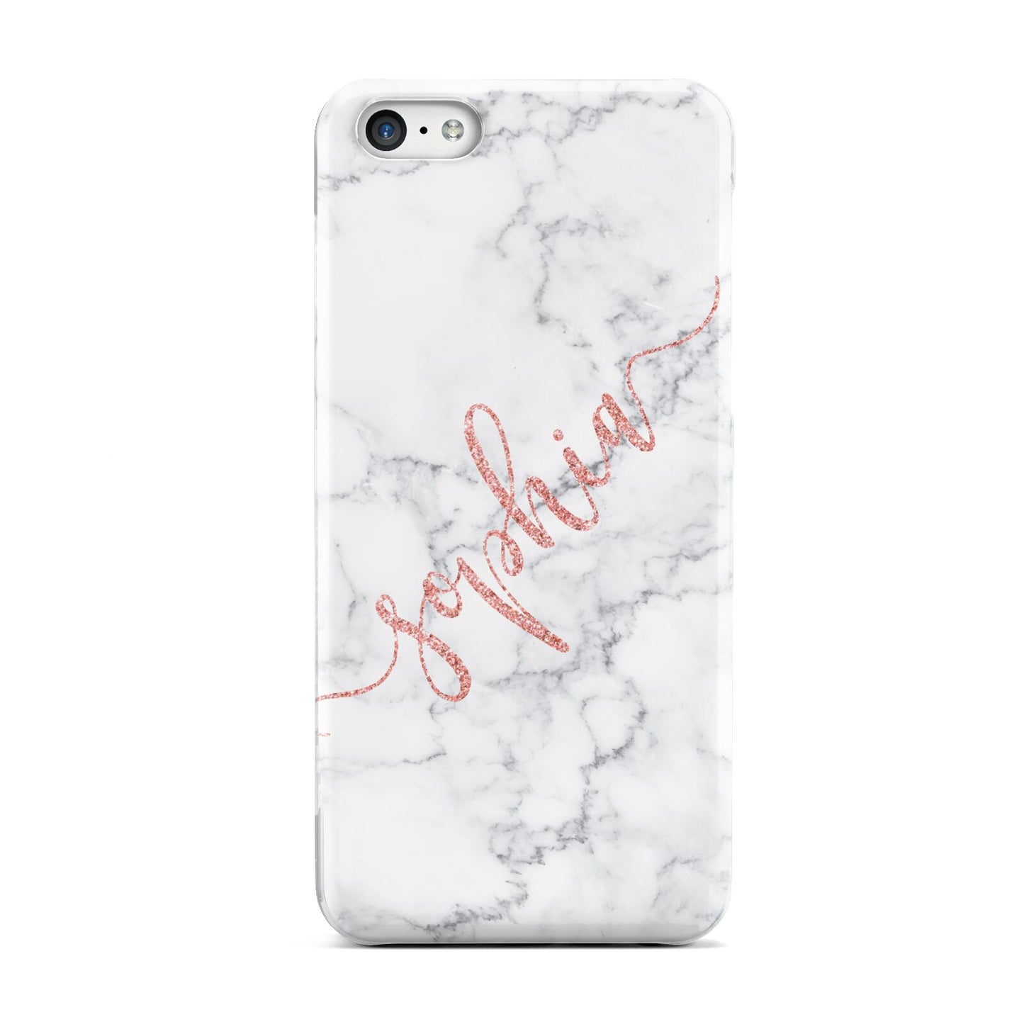 Personalised Marble with Pink Glitter Text Apple iPhone 5c Case