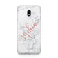 Personalised Marble with Pink Glitter Text Samsung Galaxy J3 2017 Case