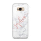 Personalised Marble with Pink Glitter Text Samsung Galaxy S8 Plus Case
