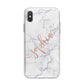 Personalised Marble with Pink Glitter Text iPhone X Bumper Case on Silver iPhone Alternative Image 1