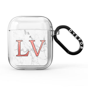 Personalised Marble with Rose Gold Initials AirPods Case