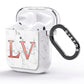 Personalised Marble with Rose Gold Initials AirPods Glitter Case Side Image