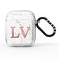 Personalised Marble with Rose Gold Initials AirPods Glitter Case