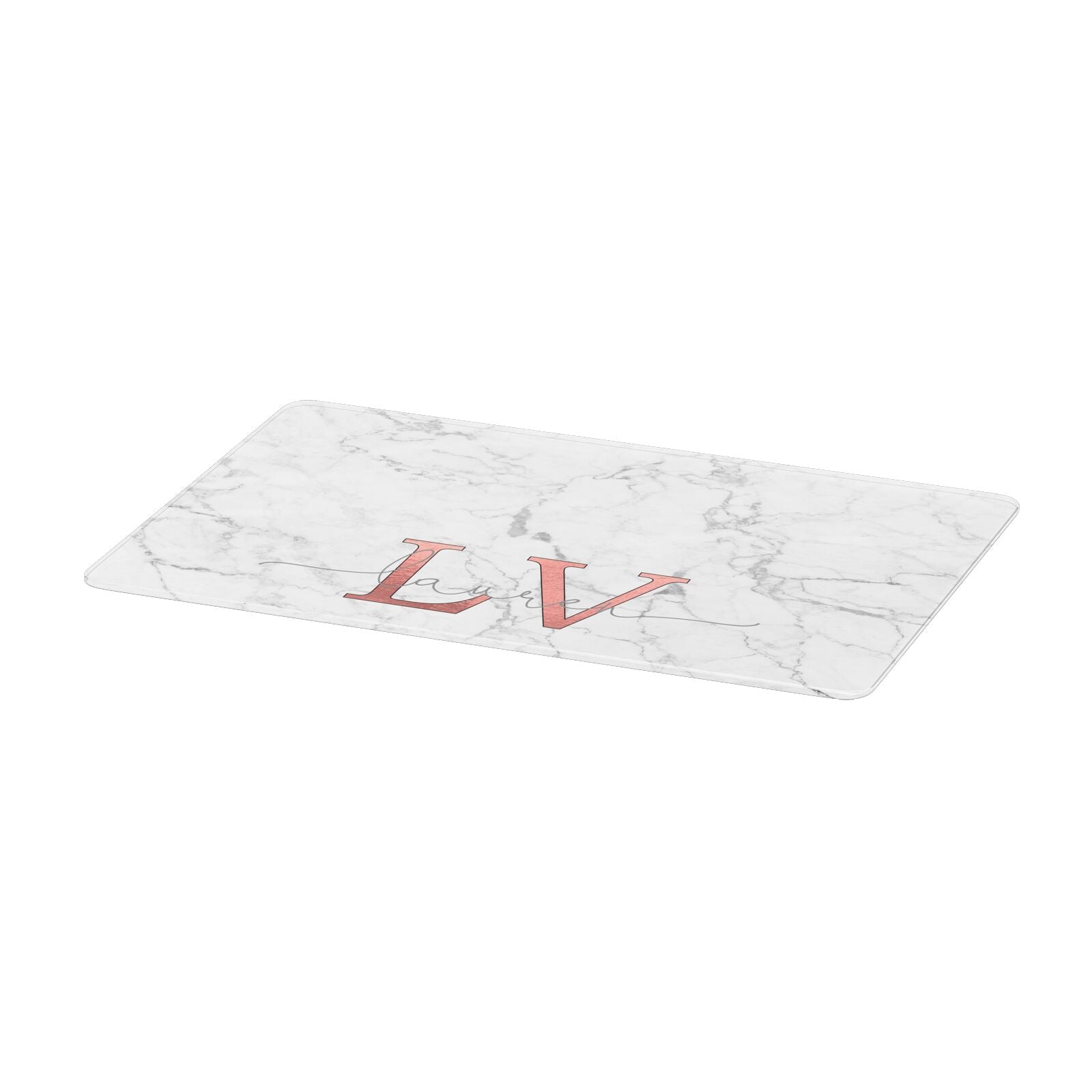 Personalised Marble with Rose Gold Initials Macbook Case – Dyefor