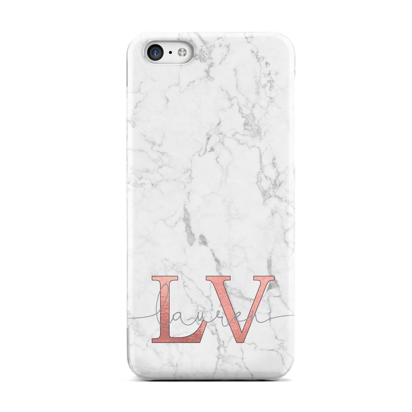 Personalised Marble with Rose Gold Initials Apple iPhone 5c Case