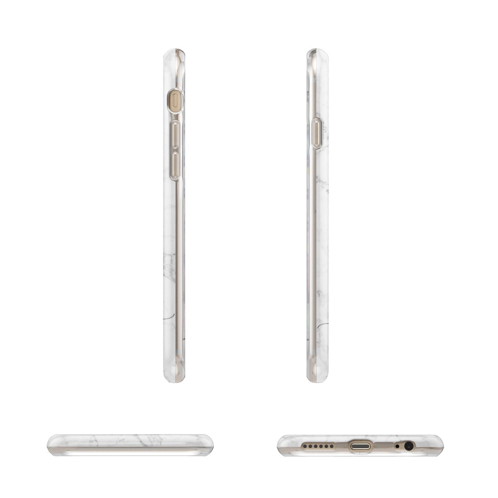 Personalised Marble with Rose Gold Initials Apple iPhone 6 3D Wrap Tough Case Alternative Image Angles