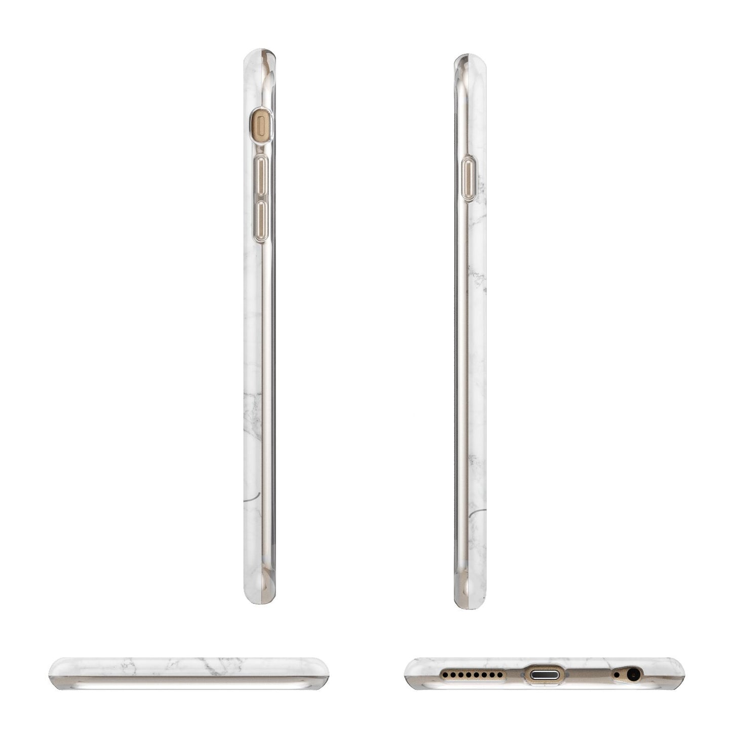 Personalised Marble with Rose Gold Initials Apple iPhone 6 Plus 3D Wrap Tough Case Alternative Image Angles