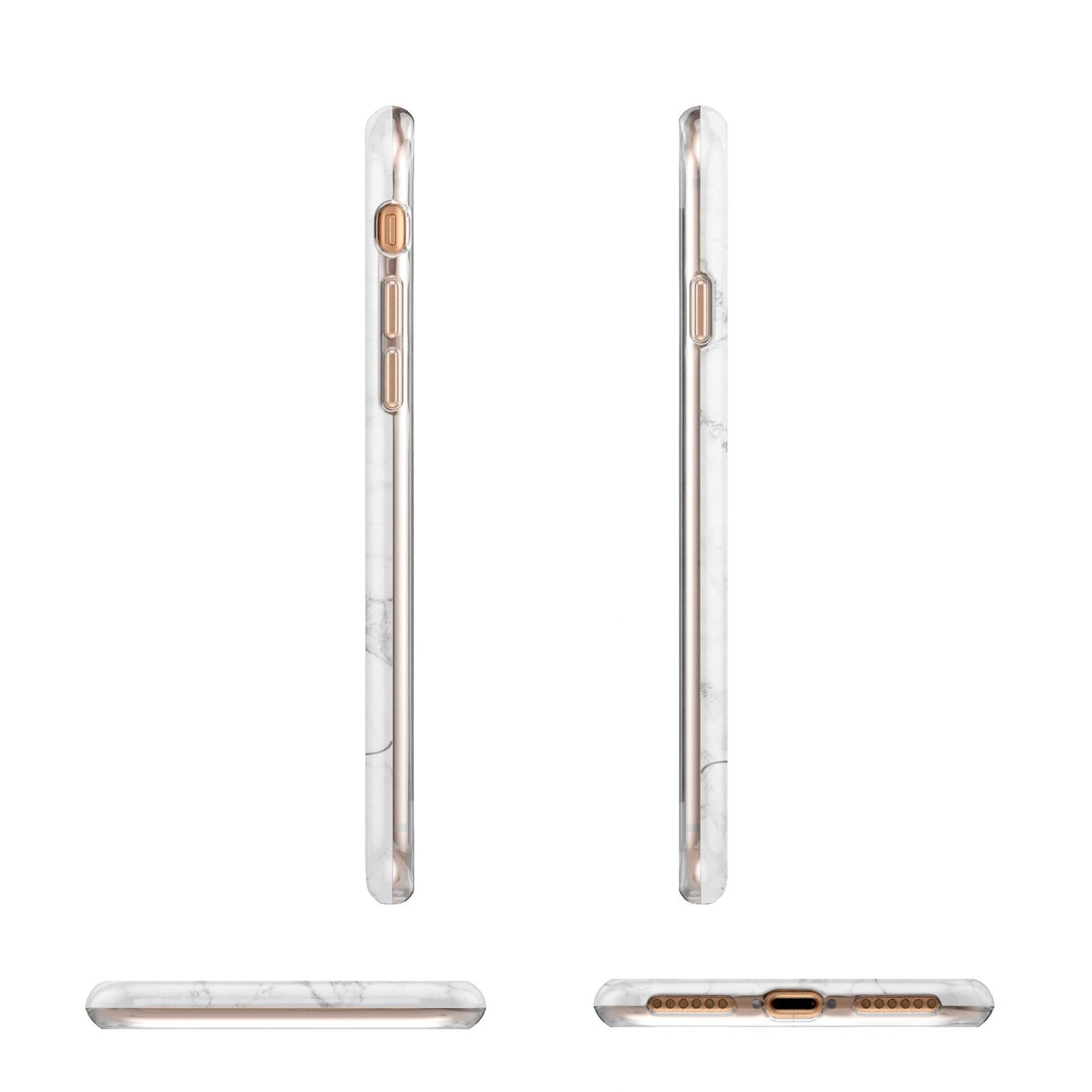 Personalised Marble with Rose Gold Initials Apple iPhone 7 8 3D Wrap Tough Case Alternative Image Angles