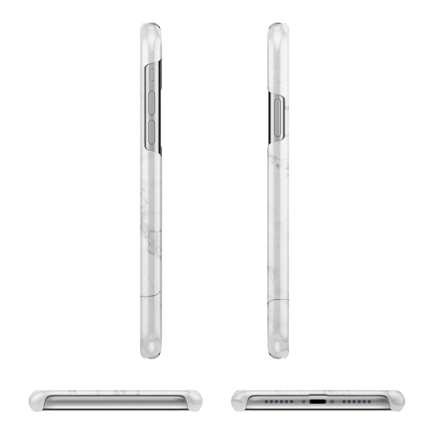 Personalised Marble with Rose Gold Initials Apple iPhone XR 3D Wrap Snap Case Angled Images on White Phone