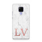 Personalised Marble with Rose Gold Initials Huawei Mate 20X Phone Case