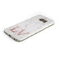 Personalised Marble with Rose Gold Initials Samsung Galaxy Case Bottom Cutout