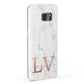 Personalised Marble with Rose Gold Initials Samsung Galaxy Case Fourty Five Degrees