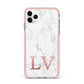 Personalised Marble with Rose Gold Initials iPhone 11 Pro Max Impact Pink Edge Case