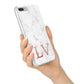 Personalised Marble with Rose Gold Initials iPhone 7 Plus Bumper Case on Silver iPhone Alternative Image
