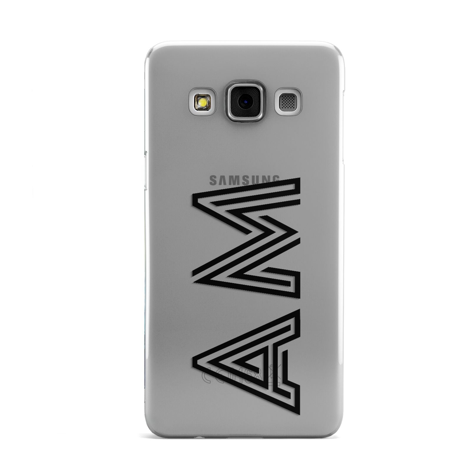 Personalised Maze Initials Clear Custom Black Samsung Galaxy A3 Case