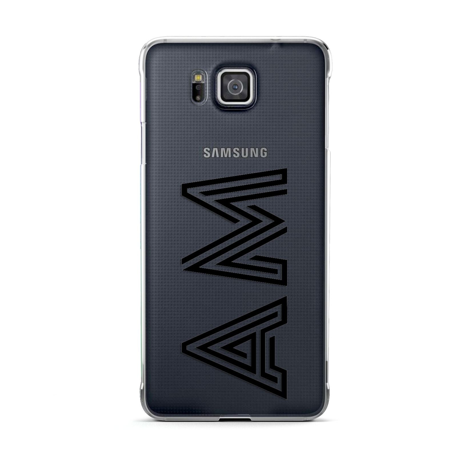 Personalised Maze Initials Clear Custom Black Samsung Galaxy Alpha Case