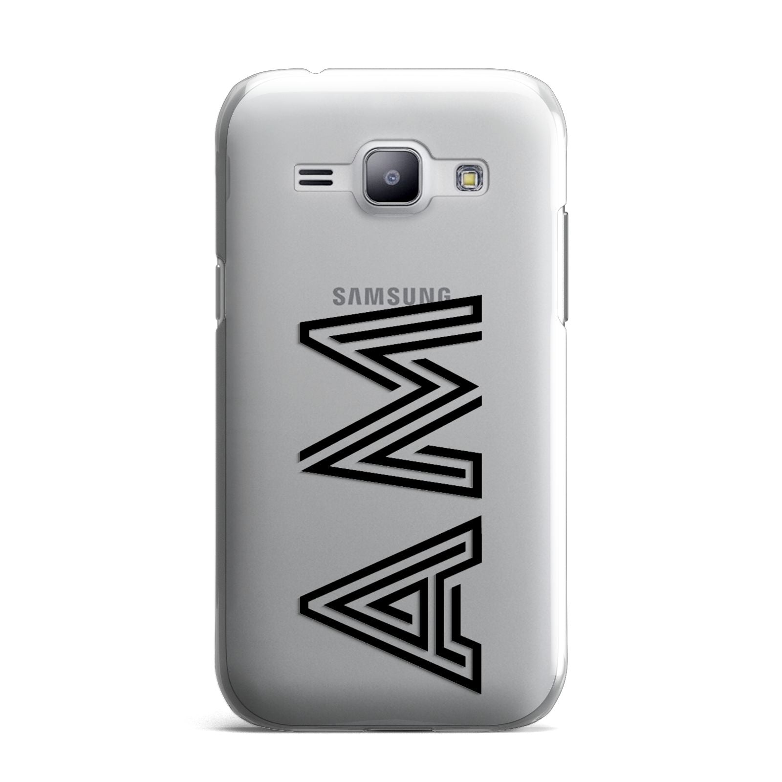 Personalised Maze Initials Clear Custom Black Samsung Galaxy J1 2015 Case