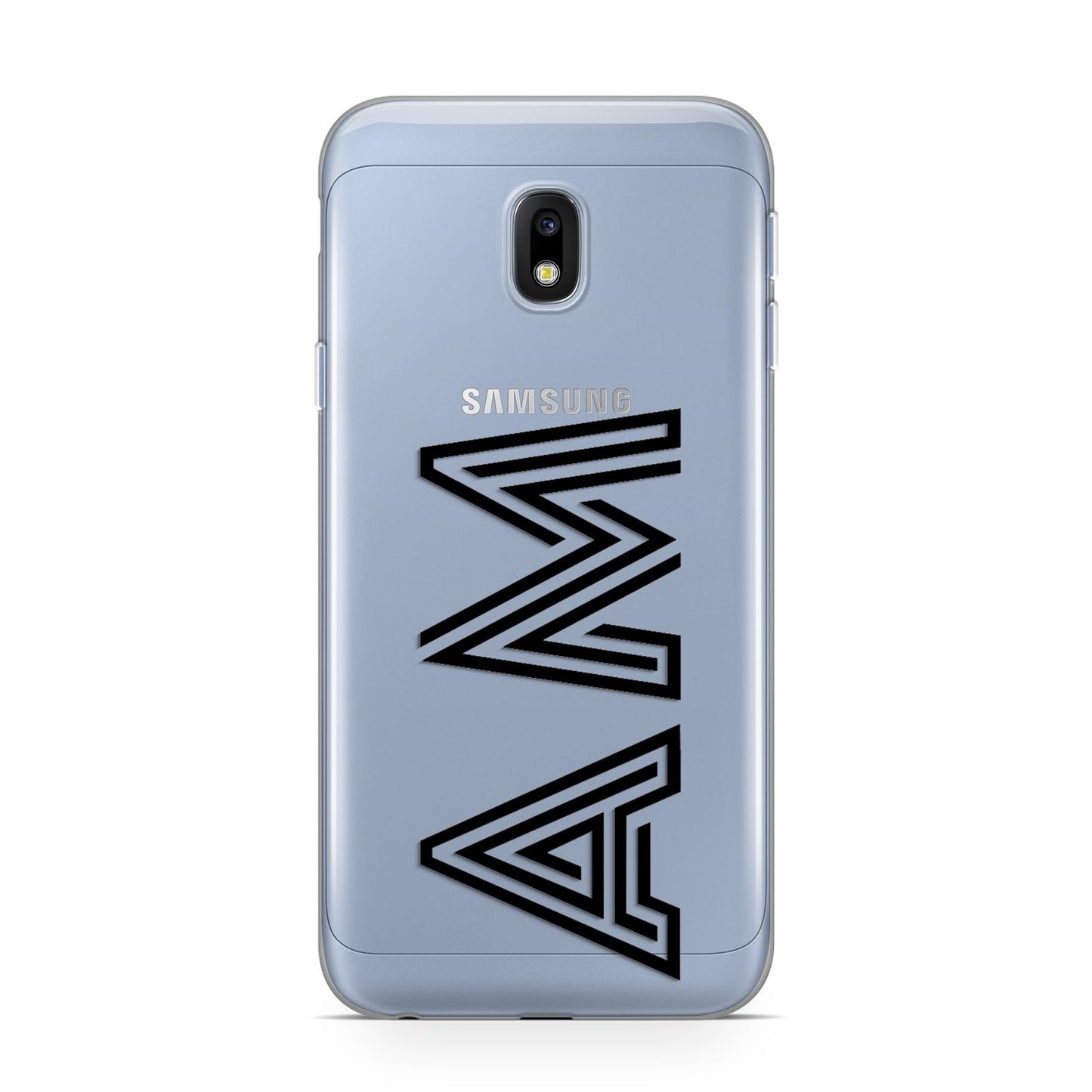 Personalised Maze Initials Clear Custom Black Samsung Galaxy J3 2017 Case