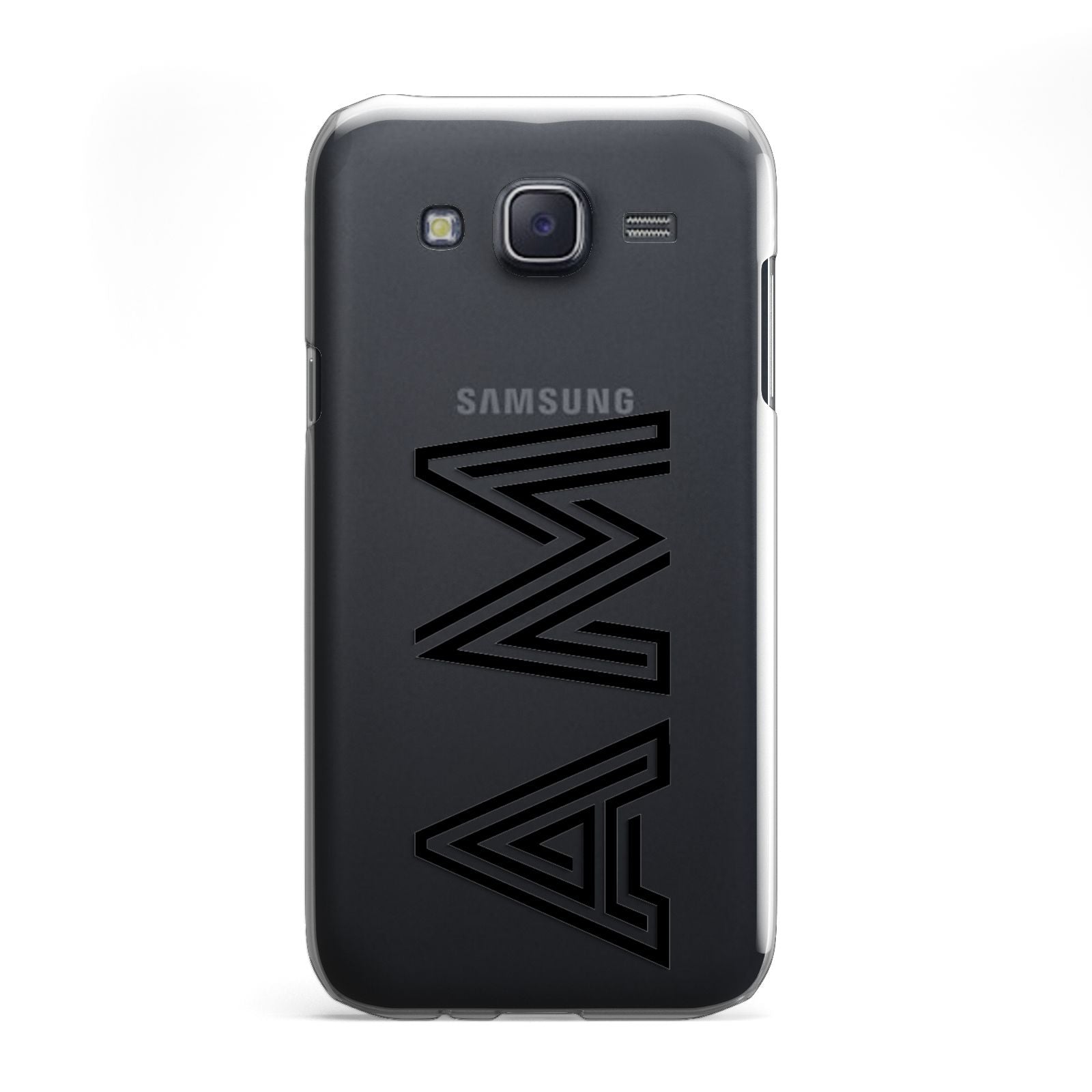 Personalised Maze Initials Clear Custom Black Samsung Galaxy J5 Case