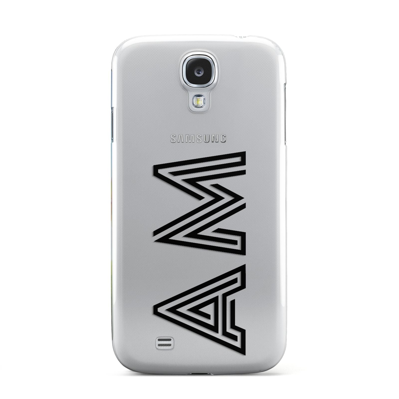 Personalised Maze Initials Clear Custom Black Samsung Galaxy S4 Case