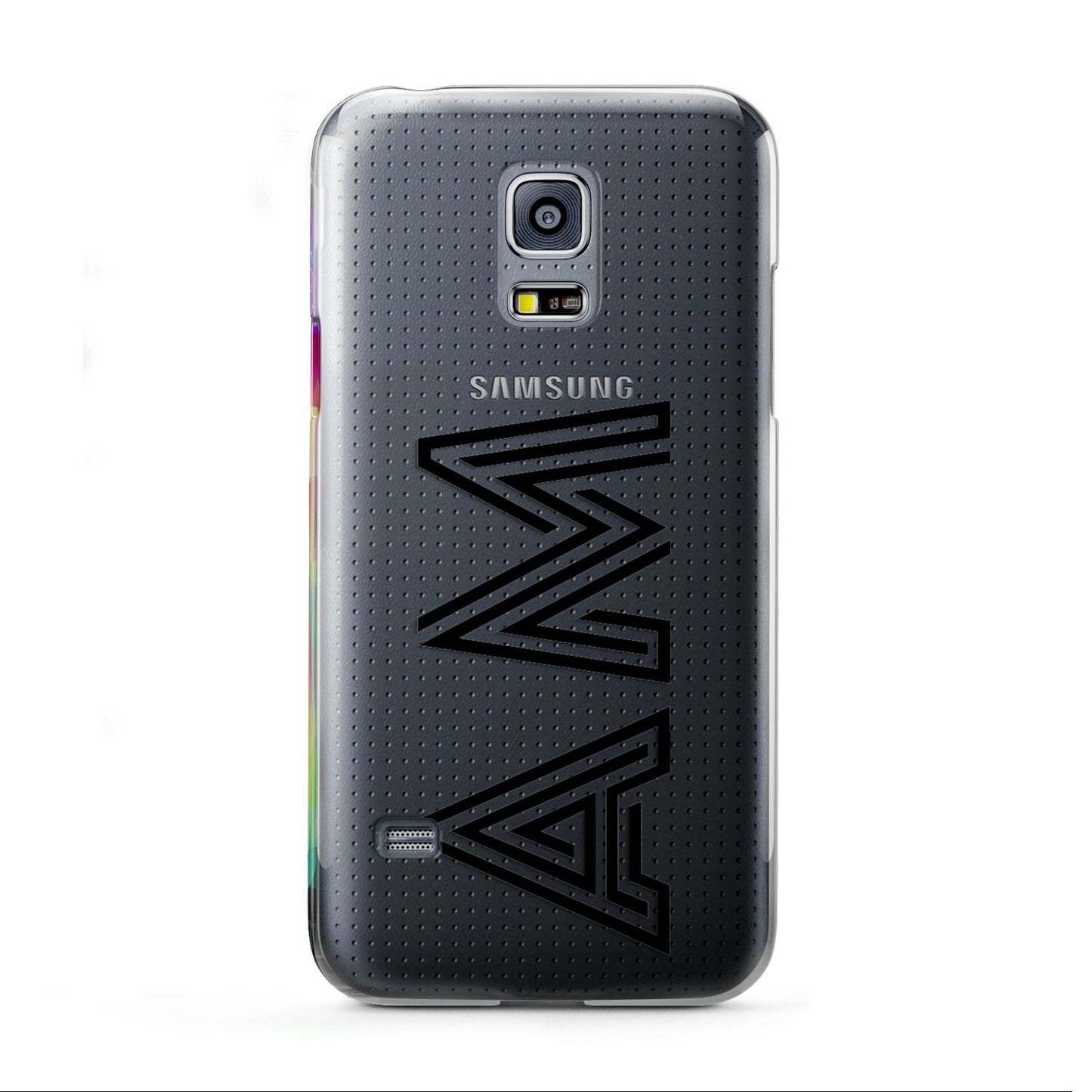 Personalised Maze Initials Clear Custom Black Samsung Galaxy S5 Mini Case